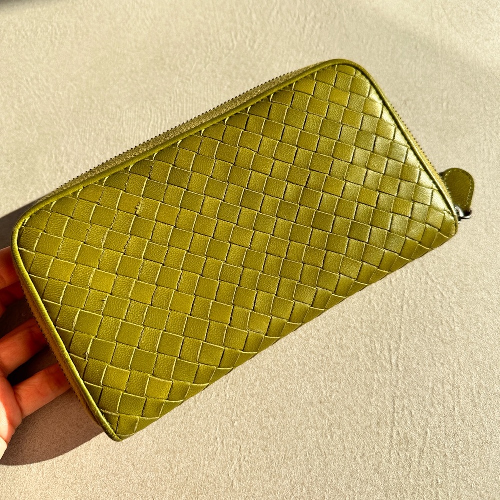 SOLD OUT Bottega Veneta Interecciato Woven Leather Continental Long Wallet